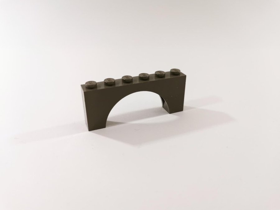 Lego - arch - båge - 1x6x2 - part 3307 - mörkgrå (old dark gray)