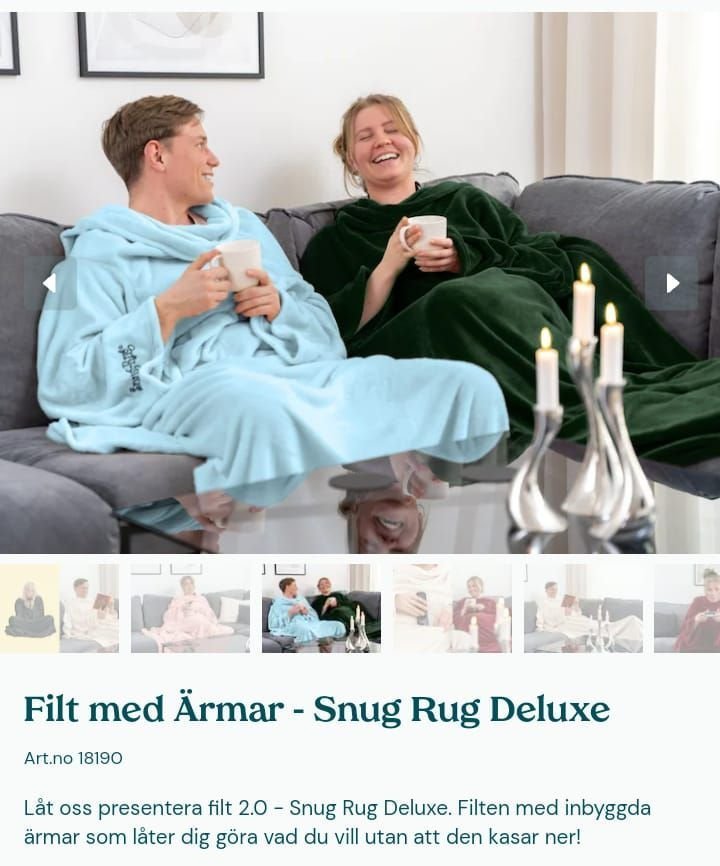 Snug-Rug - ljusblå stor filt med ärmar