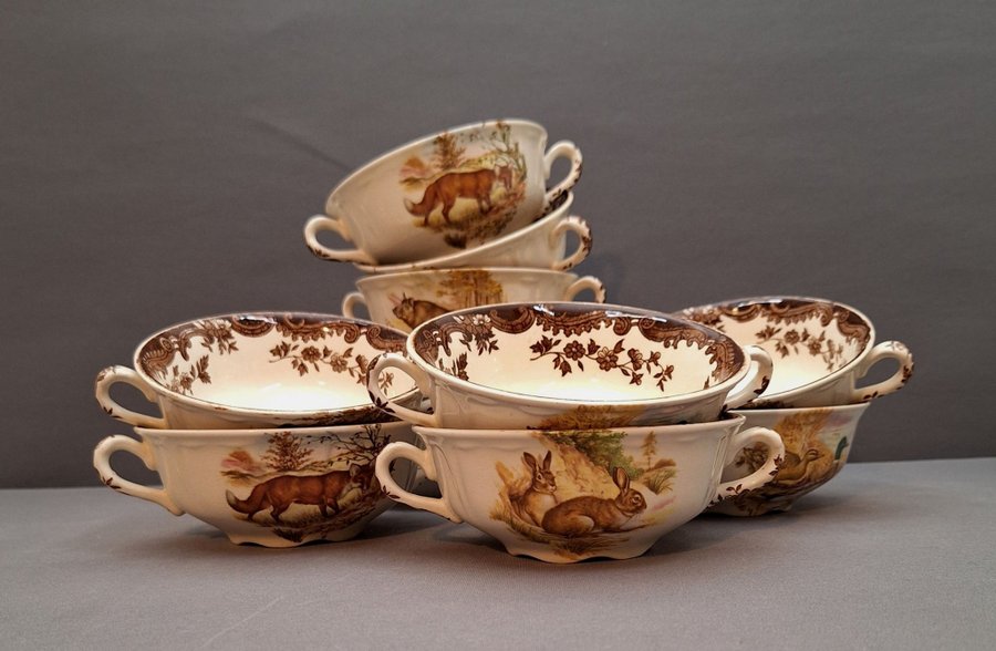 Palissy  Royal Worcester Game Series - buljongkoppar