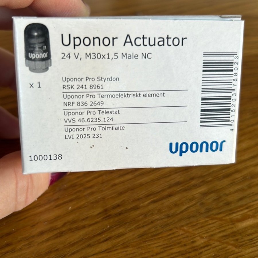 Uponor Aktuator 24 V, M30x1,5 Male NC