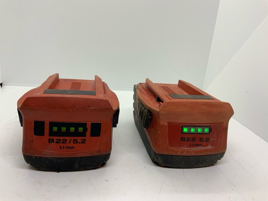 2st Hilti B22 5.2Ah Batterier