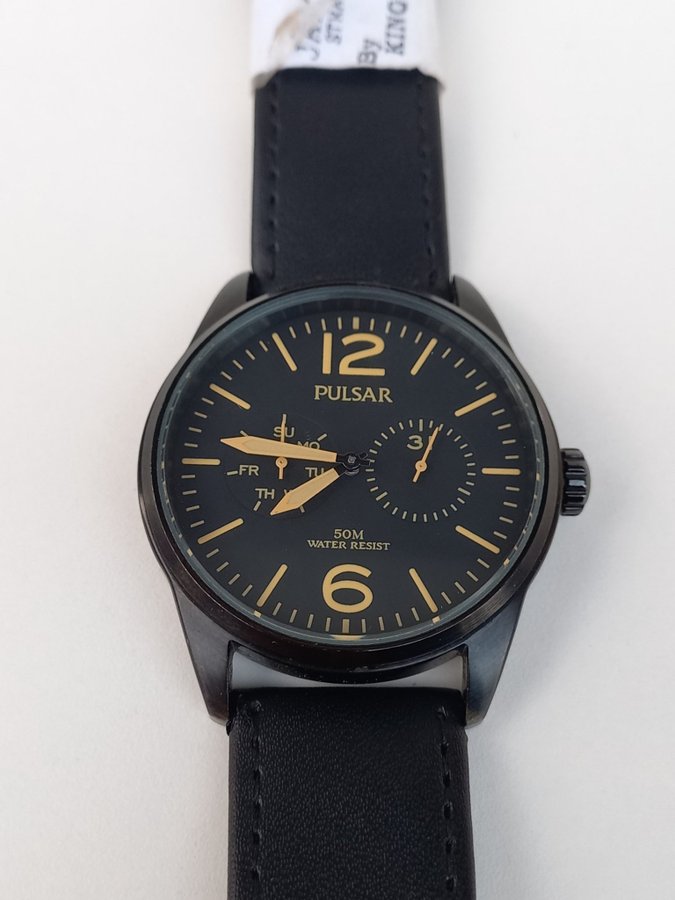 Pulsar Black Leather Watch