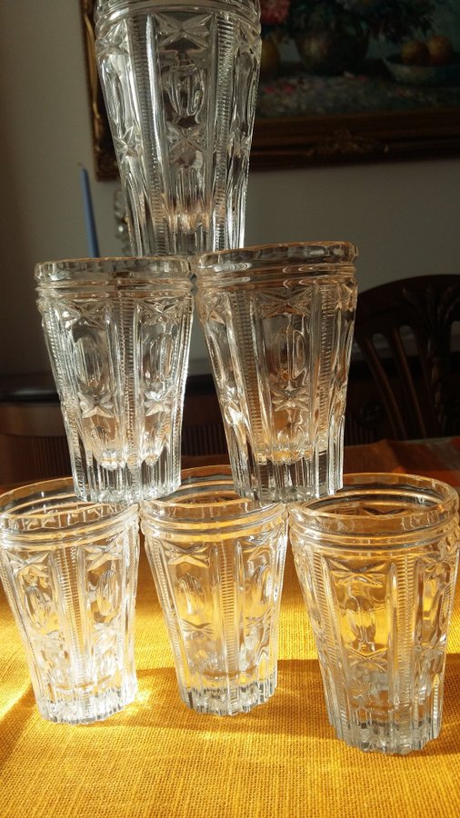 6st Fina Kristall glas Selterglas! I perfekt skick! Från fd Sovjetunionen!