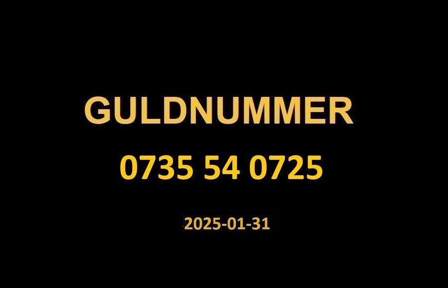 0735 54 0725 GULDNUMMER mobilnummer telefonnummer kontantkort nummer guld