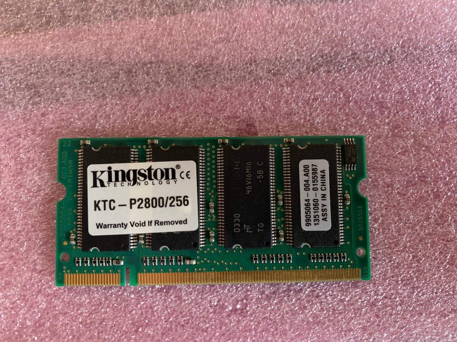 RAM Minne bärbar 256MB DDR PC2100 Kingston