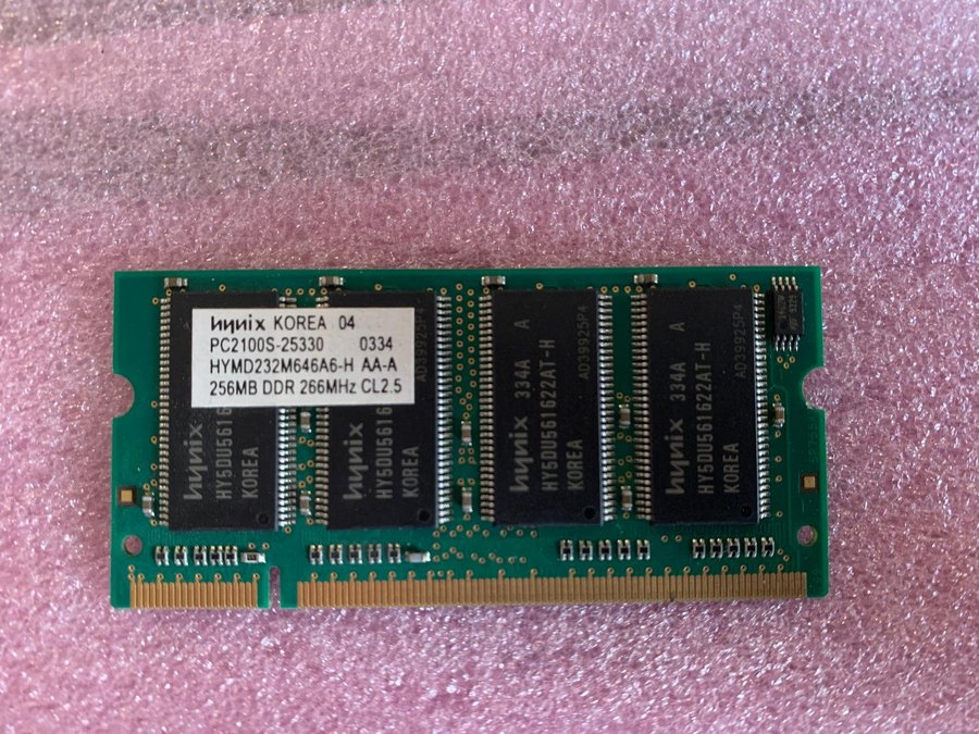 RAM Minne bärbar 256MB DDR PC2100 Hynix