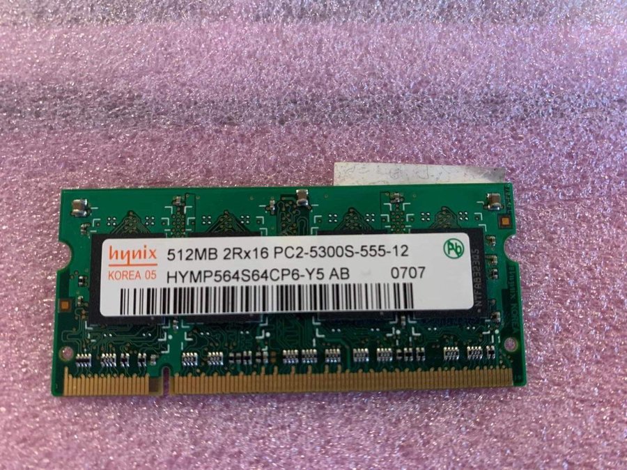 RAM Minne bärbar 512MB DDR2 PC2-5300 Hynix