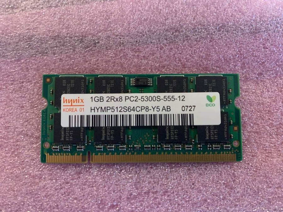 RAM Minne bärbar 1GB DDR2 PC2-5300 Hynix