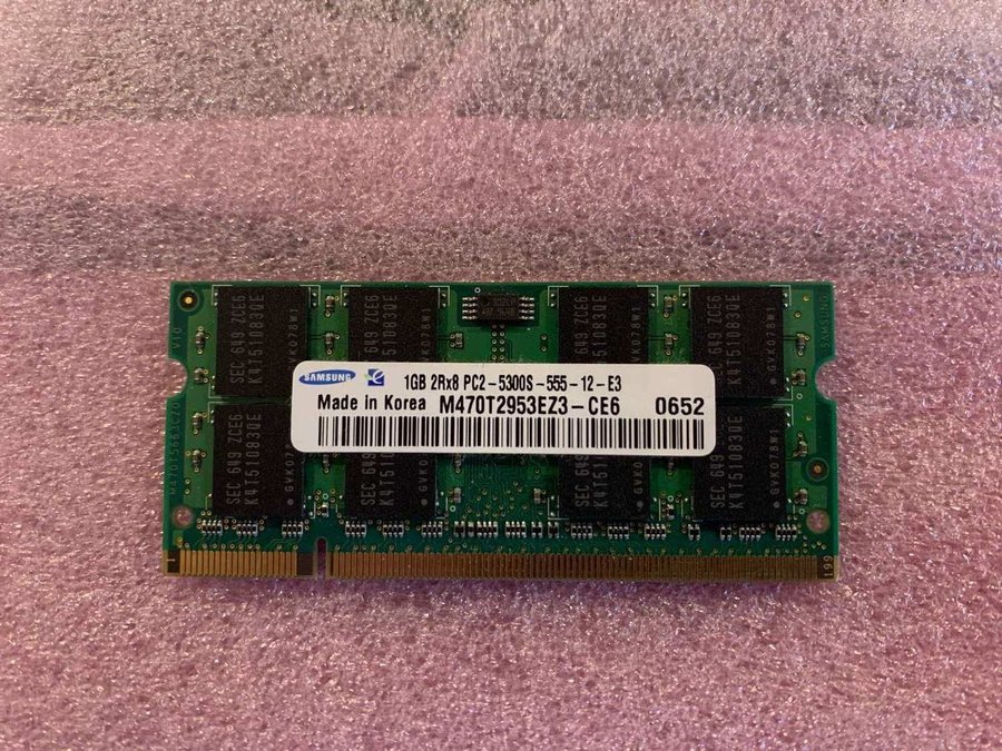 RAM Minne bärbar 1GB DDR2 PC2-5300 Samsung