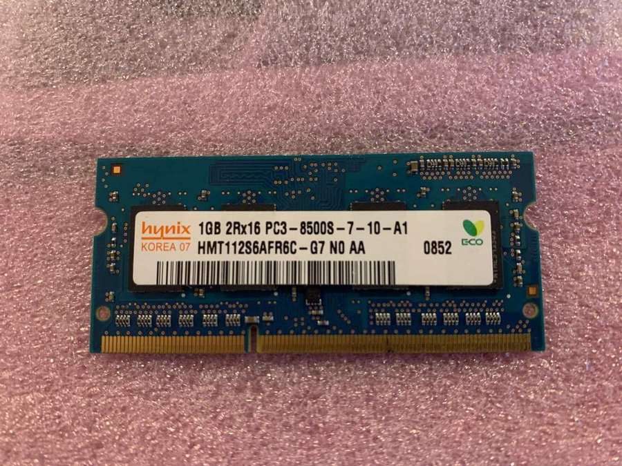 RAM Minne bärbar 1GB DDR3 PC3-8500 Hynix