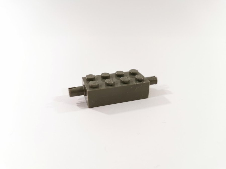 Lego - brick - mod - 2 pin - 2x4 - part 6249 - mörkgrå (old dark gray)