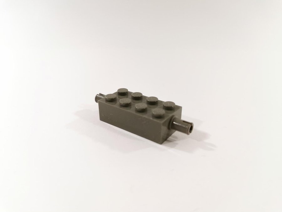 Lego - brick - mod - 2 pin - 2x4 - part 6249 - mörkgrå (old dark gray)