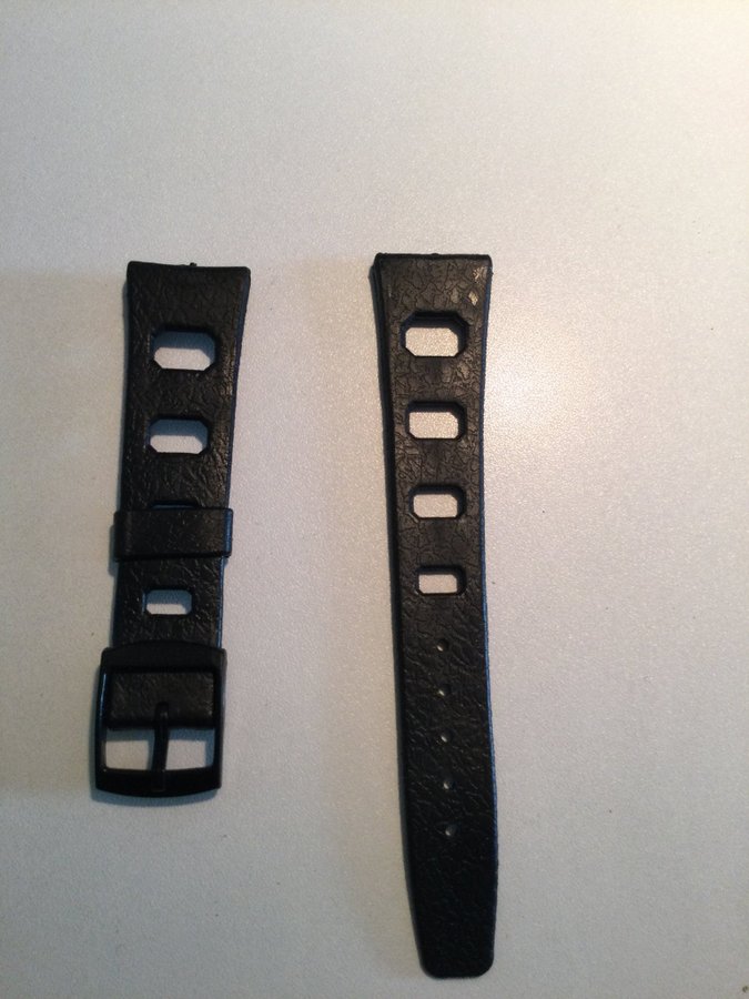 Vintage Klockarmband i Plast / Gummi 20 mm från nedlagd verkstad butik dödsbo