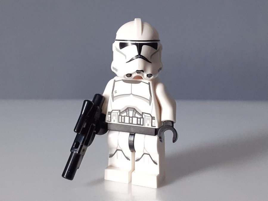 Lego Star Wars Phase 2 Clone Trooper Vanlig Vit från 2014 minifig Vintage