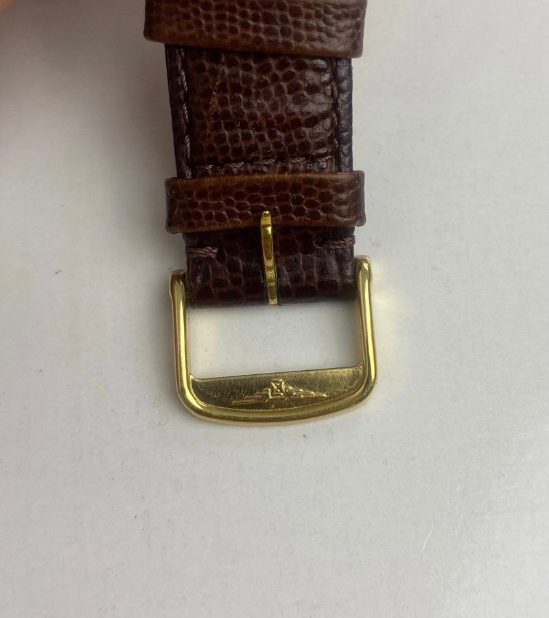 Longines Gold Plated Watch with Brown Leather Strap