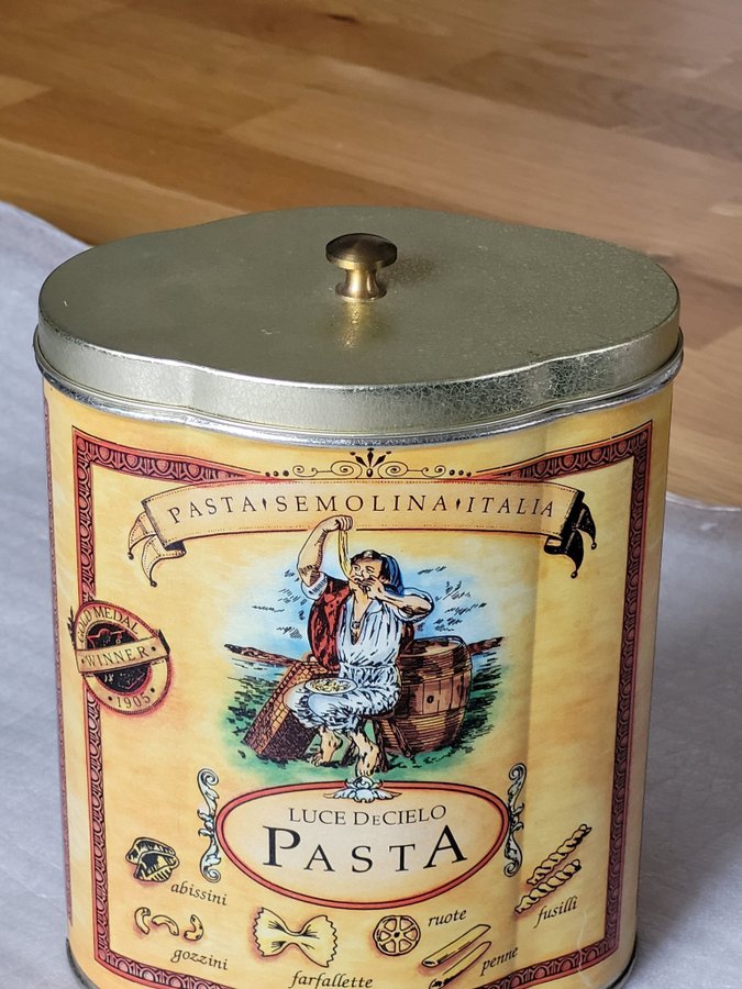 Vacker Retro Vintage Luce DeCielo Pasta Plåtburk i Toppen Skick