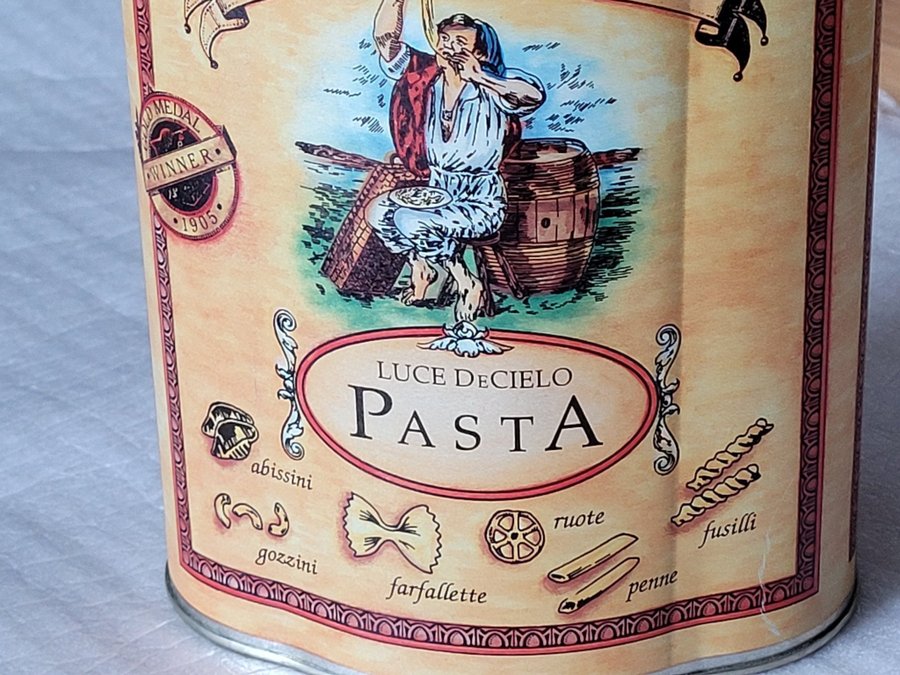 Vacker Retro Vintage Luce DeCielo Pasta Plåtburk i Toppen Skick