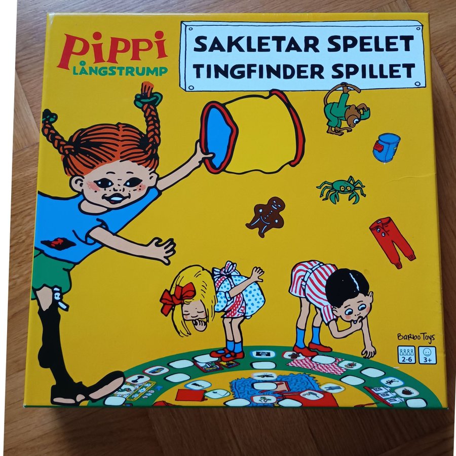 Pippi Långstrump, Sakletar spelet, Tingfinder spillet. Komplett, fint skick.