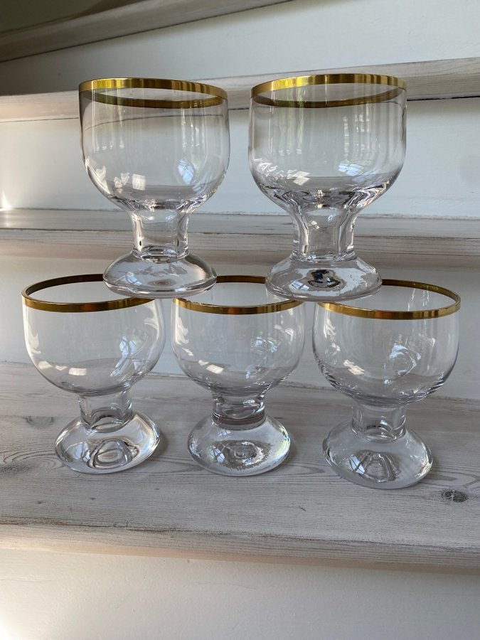 SEX ÖLGLAS LINDSHAMMAR KRISTALL STOORA! MYCKET FINT SKICK RETRO VINTAGE