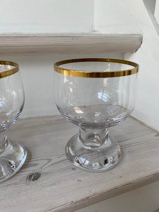 SEX ÖLGLAS LINDSHAMMAR KRISTALL STOORA! MYCKET FINT SKICK RETRO VINTAGE