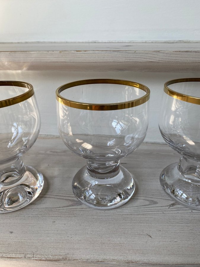 SEX ÖLGLAS LINDSHAMMAR KRISTALL STOORA! MYCKET FINT SKICK RETRO VINTAGE