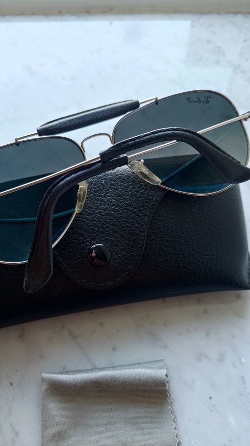 Ray-Ban läder Aviator polariserade 58-14