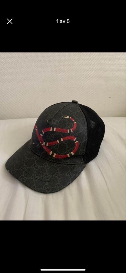 Gucci Kingsnake Cap svart keps, storlek M 58 CM