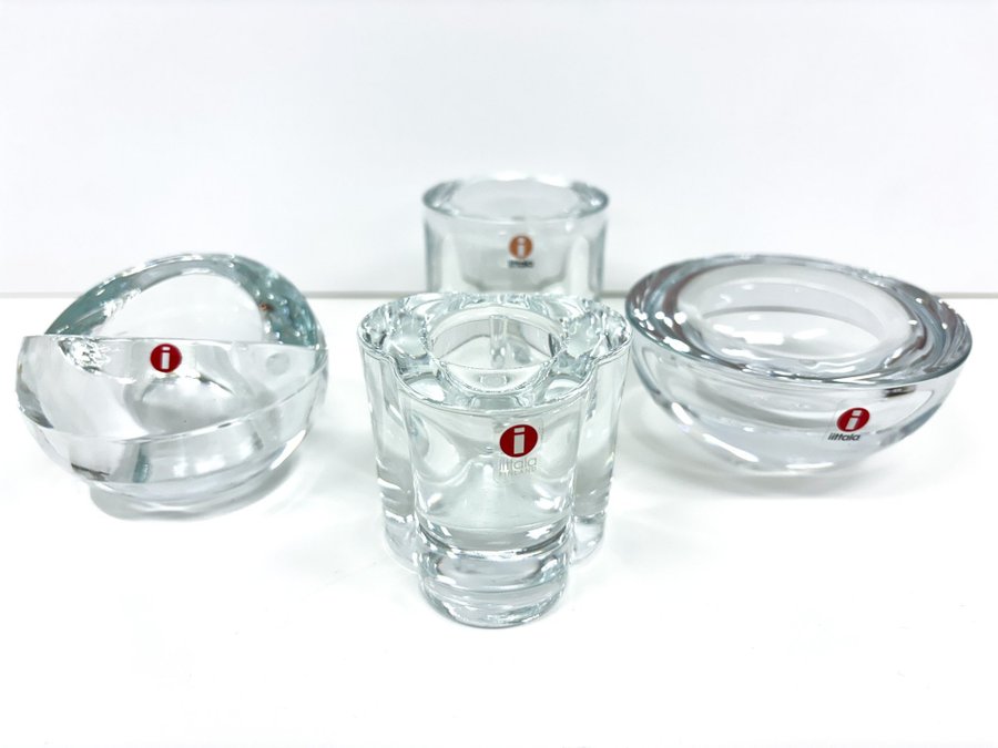 Iittala ljuslyktor 4st olika kristall klarglas toppskick kiwi mfl