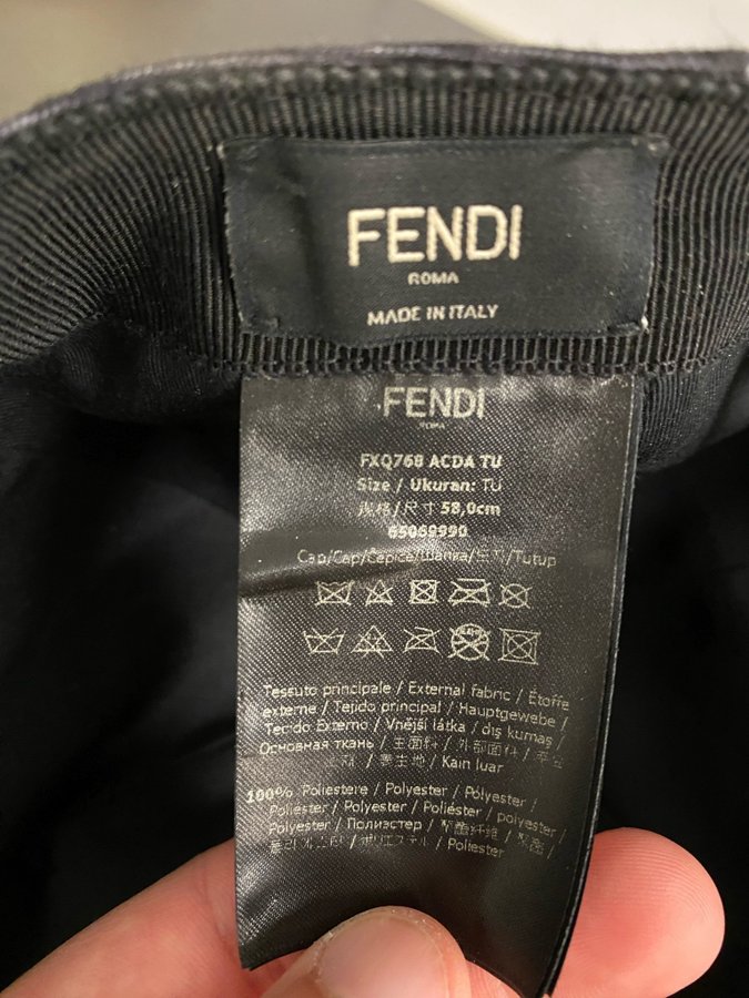 Fendi Black  Grey 'Forever Fendi' Cap