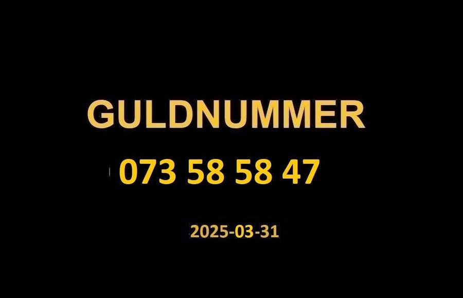 073 58 58 47 GULDNUMMER mobilnummer telefonnummer kontantkort nummer guld