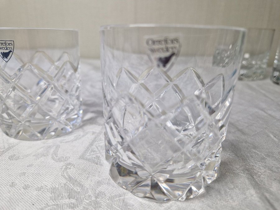 5 st Orrefors – Sofiero – Whiskey / Selterglas Design Gunnar Cyren