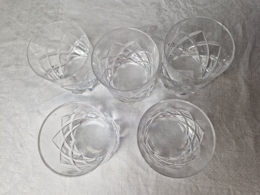 5 st Orrefors – Sofiero – Whiskey / Selterglas Design Gunnar Cyren