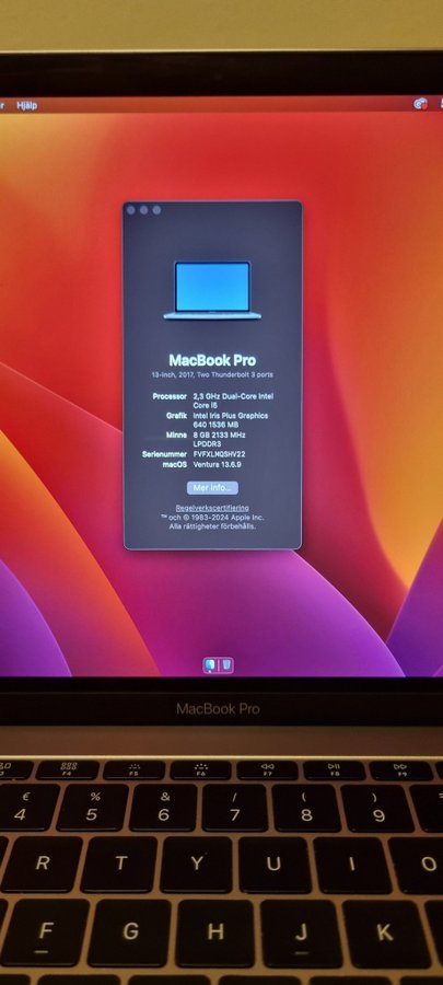 MacBook Pro 13-tums, 128GB, 2017