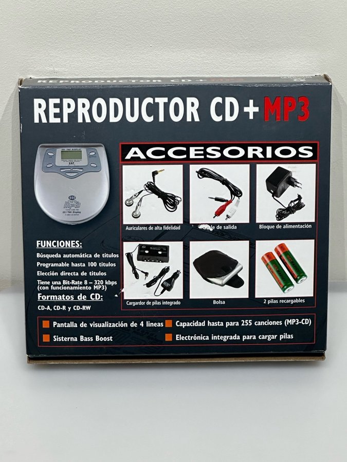 Reproductor CD+MP3 - cd spelare bärbar - musik spelare - retro