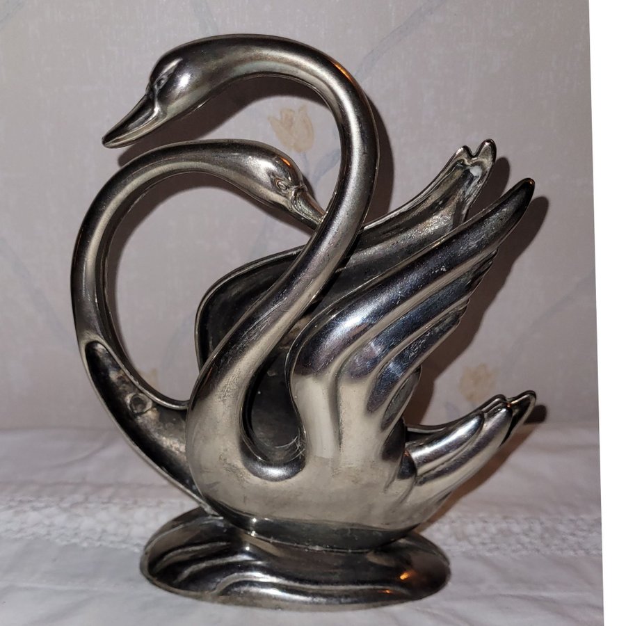 ART DECO servettställ SVAN swan METALL jugend