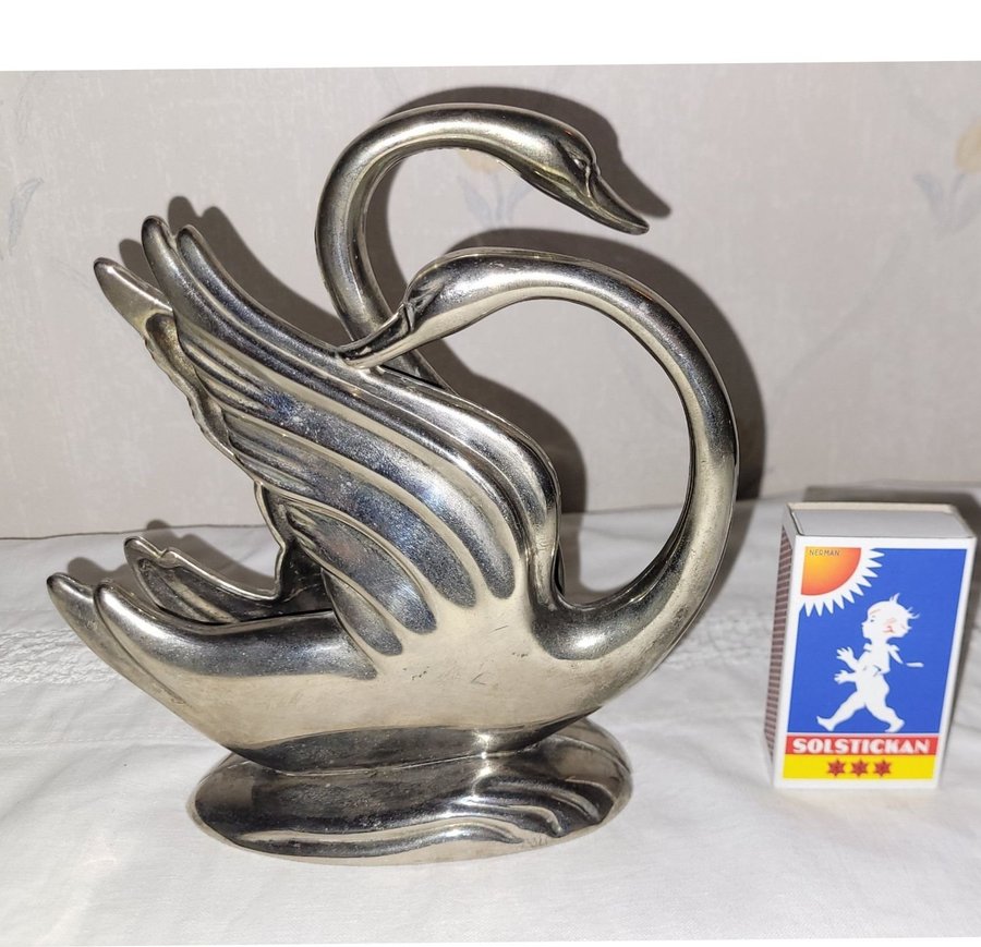 ART DECO servettställ SVAN swan METALL jugend