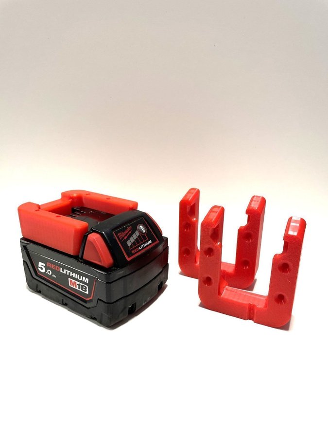 10-Pack Batterihållare Milwaukee M18 Röd