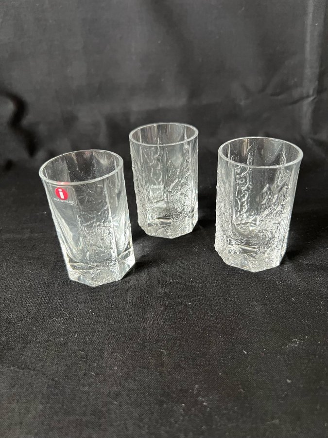 3 st Iittala Kalinka snapsglas, Timo Sarpaneva