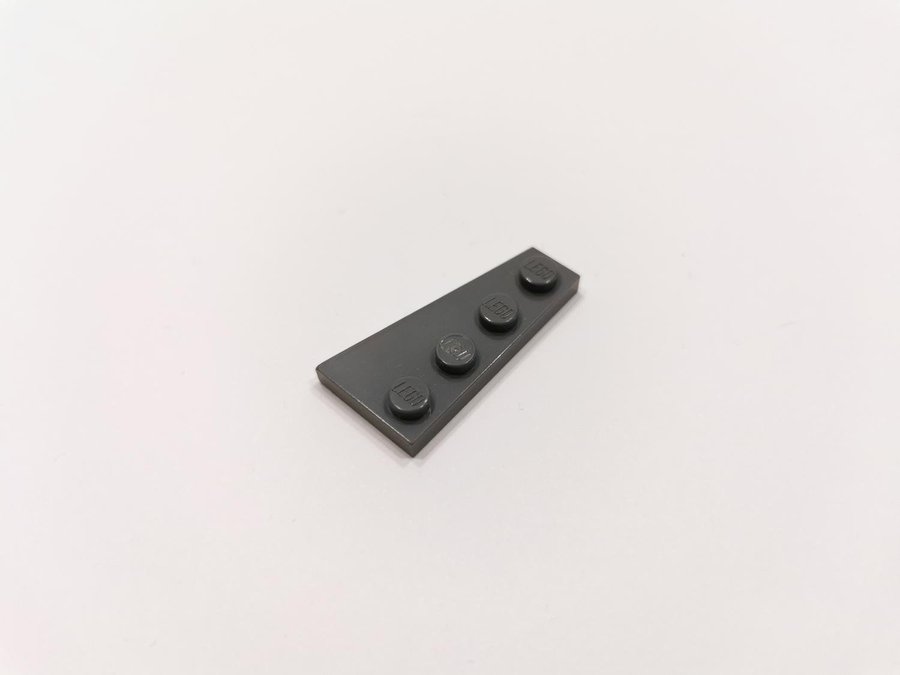 Lego - wedge - vinge - plate - vänster - 4x2 - part 41770 - mörkgrå (bluish)