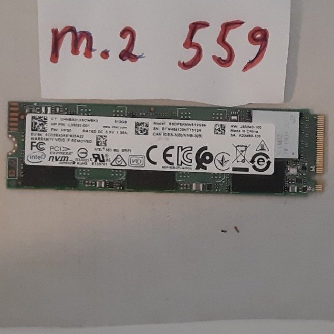 SSD m2 , 512GB , NVMe , PCIe , märke: Intel , formfaktor 2280