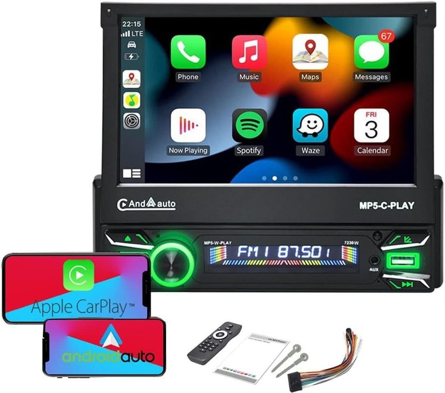 7-Zoll-Autoradio Wireless CarPlay und Android Auto MirrorLink Intelligent Voice