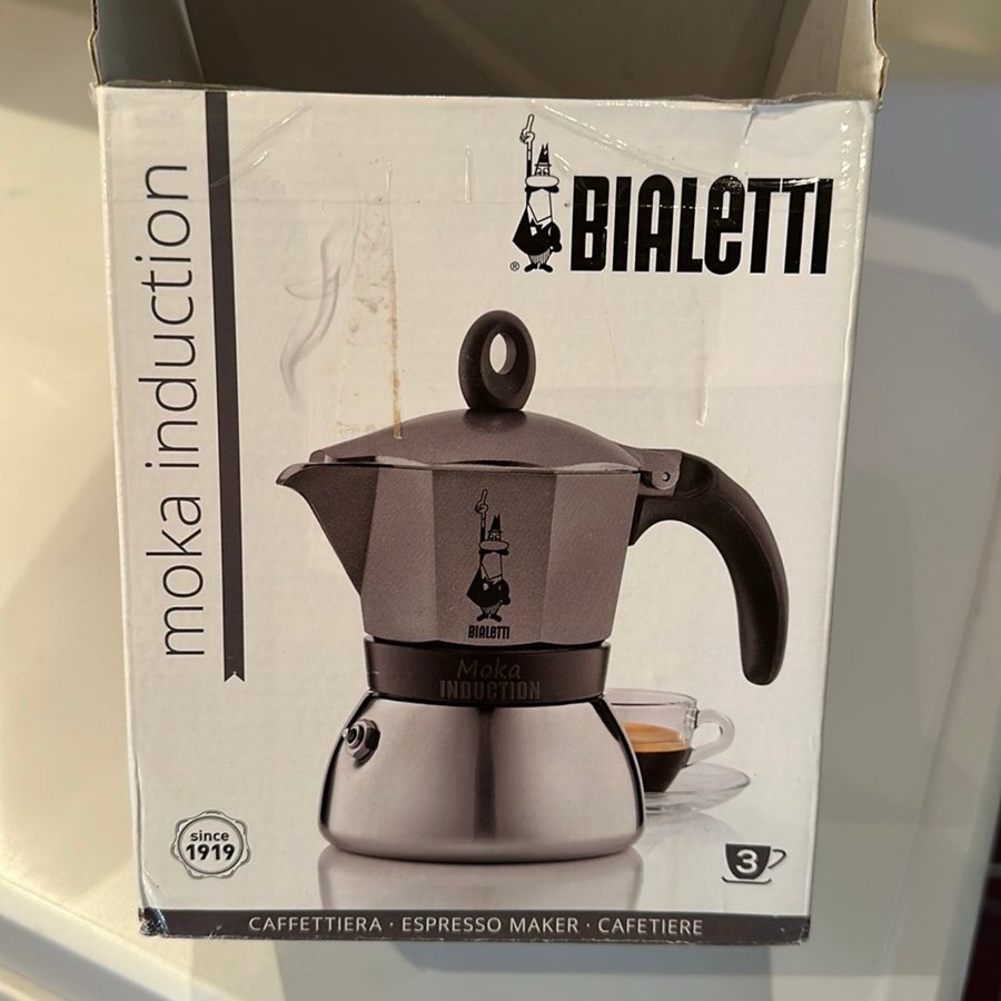 Bialetti Moka Induction 3-Koppars Kaffebryggare