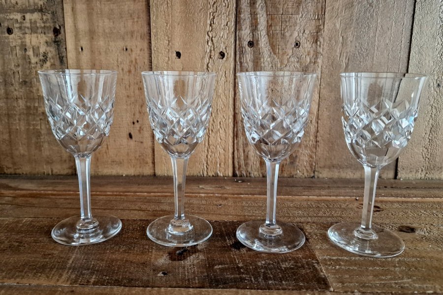 Kristallglas likörglas starkvinglas 4 st Bror Kosta Boda retro vintage