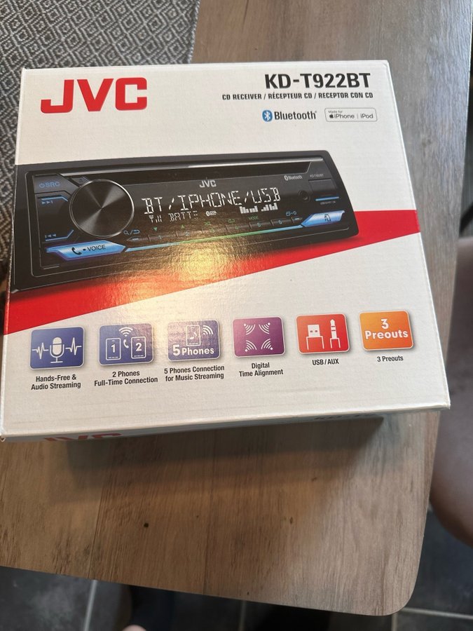 JVC KD-T922BT CD-spelare med Bluetooth