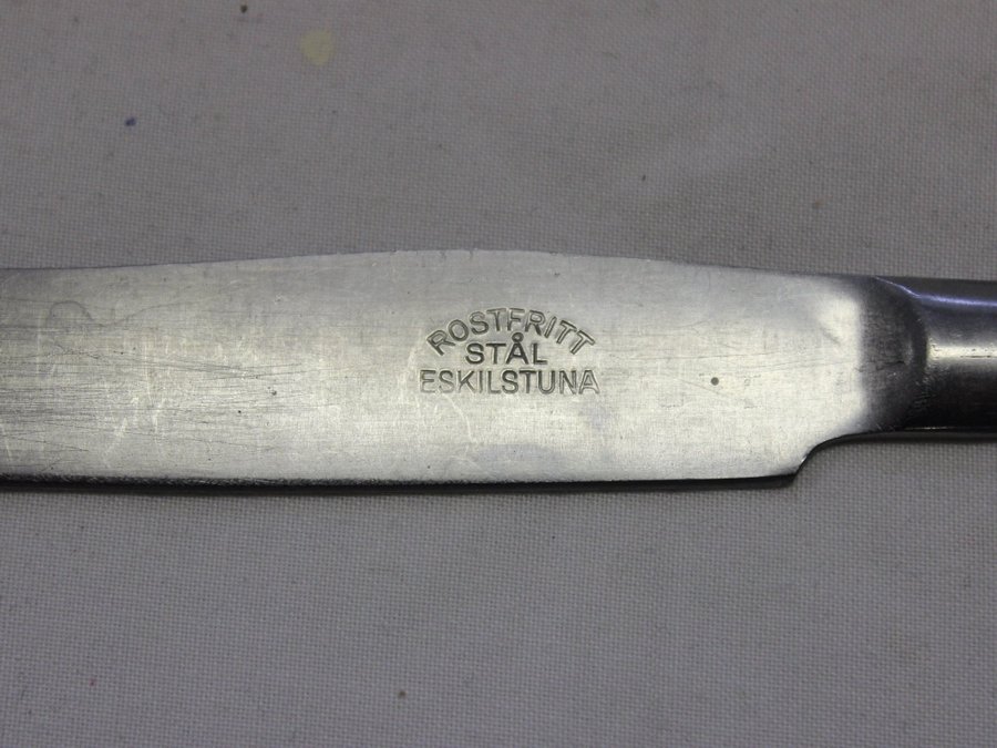 Vintage Picknick Militär Bestick Set Kniv + Gaffel + Sked Eskilstuna i Rostfritt