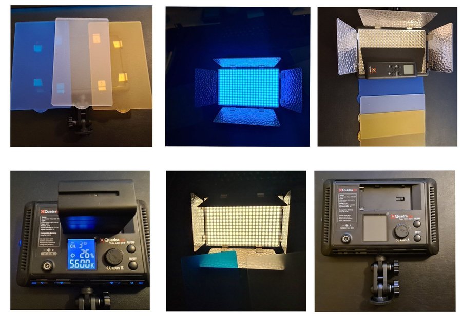 Quadralite Thea 308 panel LED Barndoors