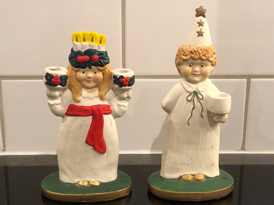 Lucia och Stjärngosse ljushållare så söta lantlig julstämning advent jul