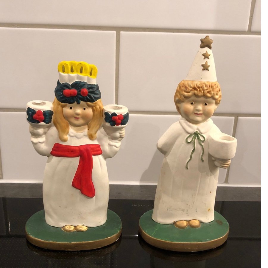 Lucia och Stjärngosse ljushållare så söta lantlig julstämning advent jul