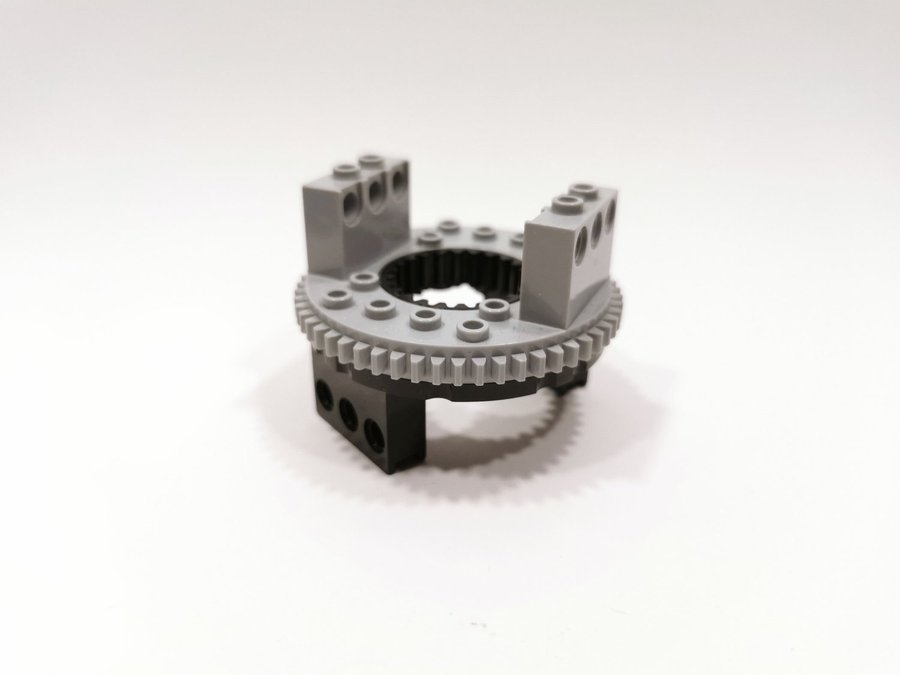 Lego - technic - turntable - 56 tand - part2856c3 - svart/ljusgrå (B)