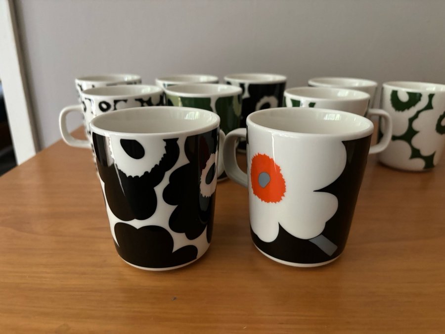 10 st Marimekko Unikko muggar 250 ml i nyskick